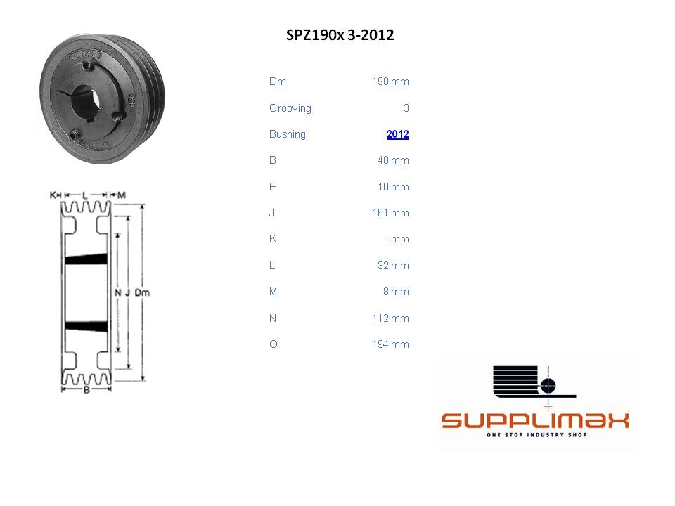 Poulie Spz100x3 Moyeux Amovible TB SPZ 100/3 OPTIBELT TB SPZ 100/3 OPTIBELT